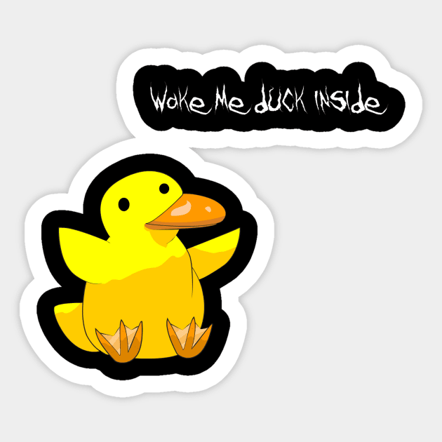 Wake me duck Sticker by robot